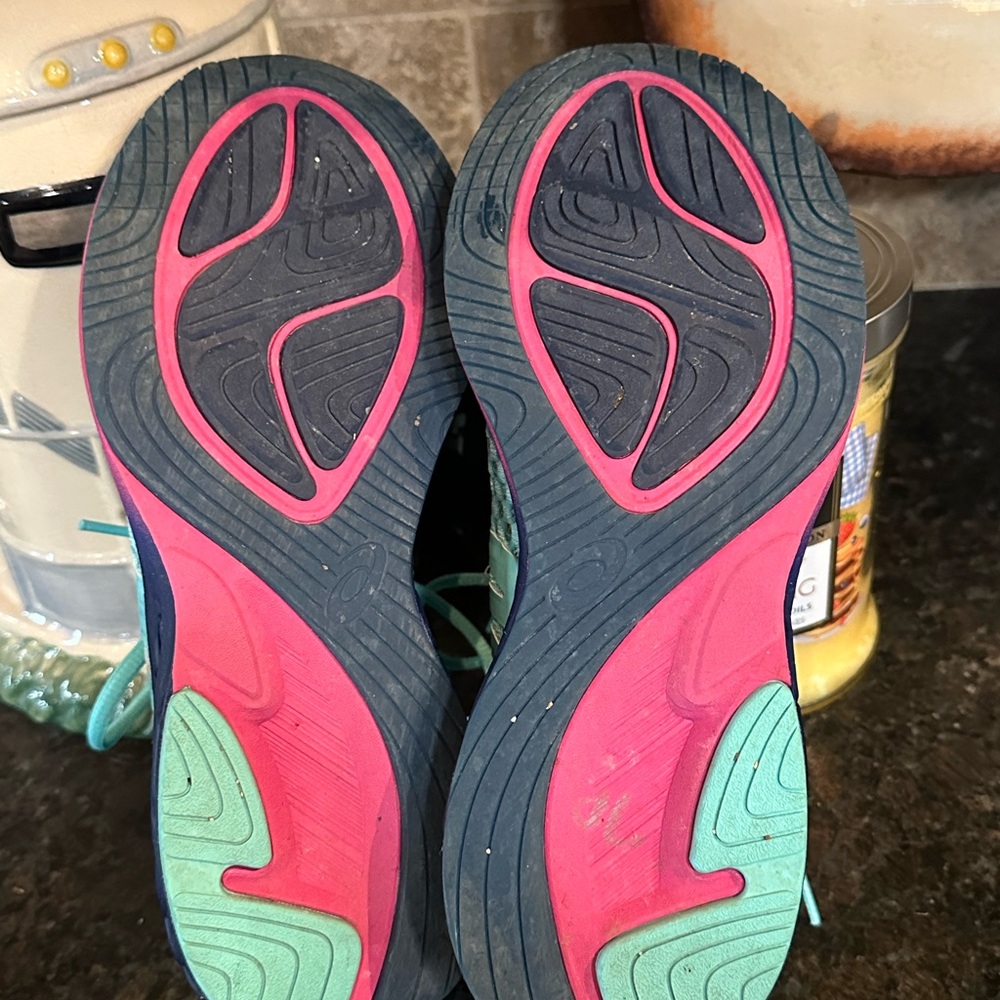 Asics Women's Noosa FF 2 Flyte Foam Mint Teal and Pink Athletic Running Shoes - Picture 7 of 8